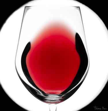 Profil d'un verre de vin rouge rétro éclairé