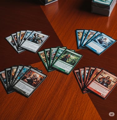 Themed Lots of Cards shown on a table.