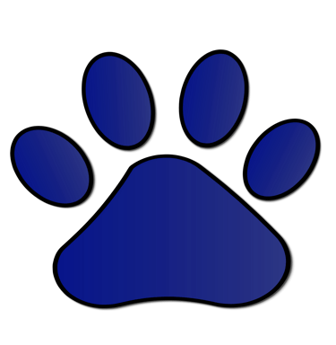 Animal paw in blue