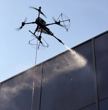 Dronicle Drone cleaning windows