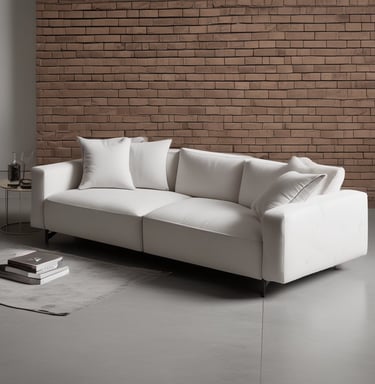 A comfortable sofa in a living room setting.