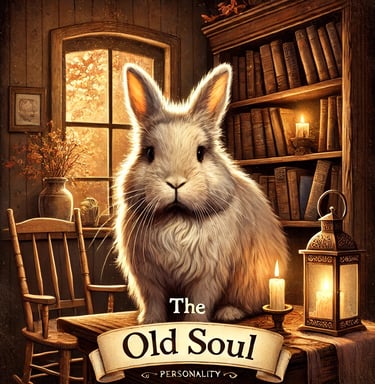 a rabbit sitting on a table with a candle lit up