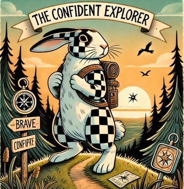 a rabbit with a backpack