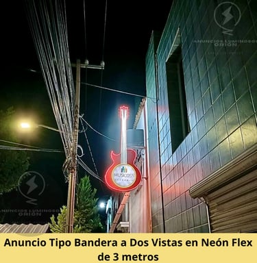 Anuncio de neonflex para negocio de academia de musica en san luis potosí