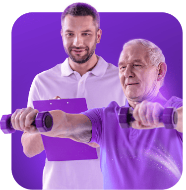a man and a woman doing a cardioid exercise