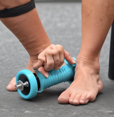 A collection of colorful 3D printed objects displayed on a wooden table.