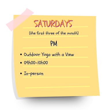 Outdoor yoga in Estoril graphic.