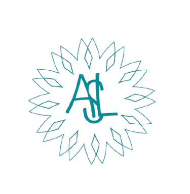 Logo de l'auteure Anne-Sophie Loriot - Ses initiales avec un soleil stylisé bleu.