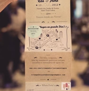 Mariage festival faire-part fanions bohème 