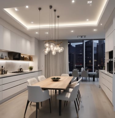 Plafones en una cocina moderna