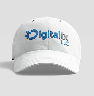 mock up gorra de beisbol con logo de Digitalix LLC.