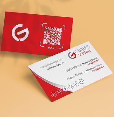 Mock up de tarjetas Guilles Designs