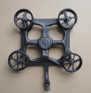 Colorful custom 3D printed figurines arranged on a wooden table, showcasing artistic detail.