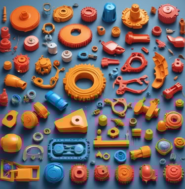 Close-up of a finely detailed 3D printed prototype part in matte black PLA material.