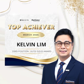 Huttons real estate agent Kelvin Lim celebrates Top Achiever and Elite Gold Award for March 2026.