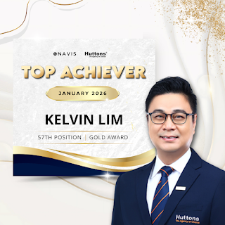 Huttons Top Achiever Gold Award certificate for Kelvin Lim in January 2026.