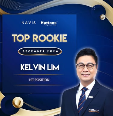 Kelvin Lim, 1st position Top Rookie for December 2024 at Huttons Navis real estate agency.