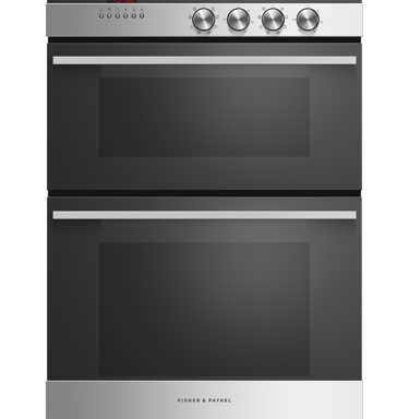 a double oven oven with two ovens and a microwave