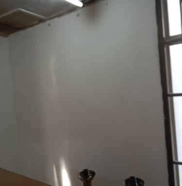 damp, moldy wall after repair