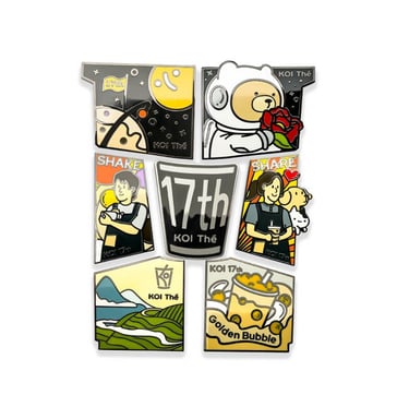 Hard enamel pin with smooth finish and pastel colors