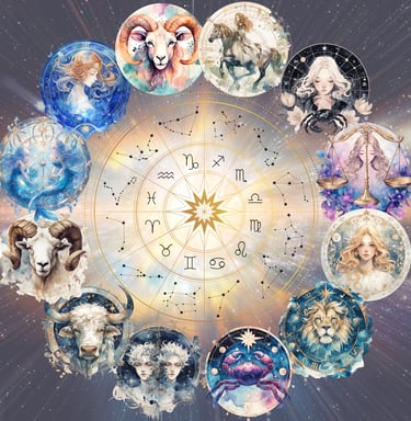 zodiac signs scented candle with birthstone