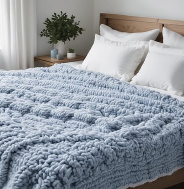 A crocheted handbag featuring a striped pattern with alternating rows of brown, white, and small pink accents. The bag has a flap closure and a single strap, displayed against a textured, deep red fabric background.