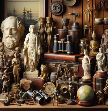 French antique collectibles objects