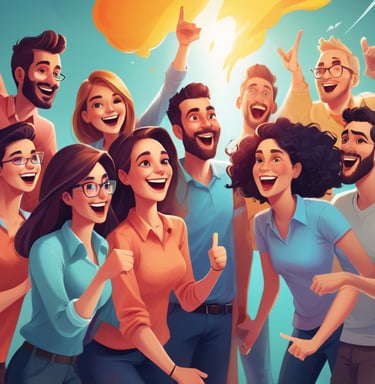 a group of people standing around a yellow balloon