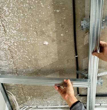 cloison métallique, ossature, profilés placo, cloison intérieure, travaux de montage