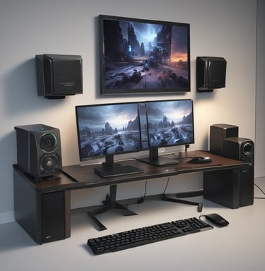 Multiple laptops are stacked on top of each other, placed on a grassy surface. The screen of the topmost laptop displays a reflection of a building and a railing.