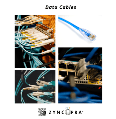High-speed Cat6 and Cat7 data cables for fast networks.