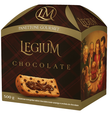 O Panettone Gourmet Legiumre é recheado com creme trufado aveludado com uma massa macia e leve.