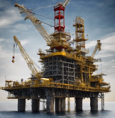 offshore cranes on a platform