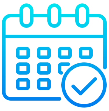 Calendar with checkmark icon representing scheduled events and confirmed appointments