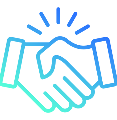 Two hands shaking icon representing business partnership, agreement, and collaboration