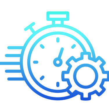 Stopwatch with gear icon representing time management and productivity optimization