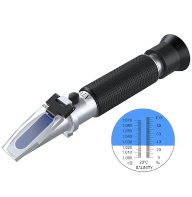 AUTOUTLET Refractómetro de Salinidad, Medidor de Nivel de Sal, Escala Dual de 0-100 ppt de Salinidad