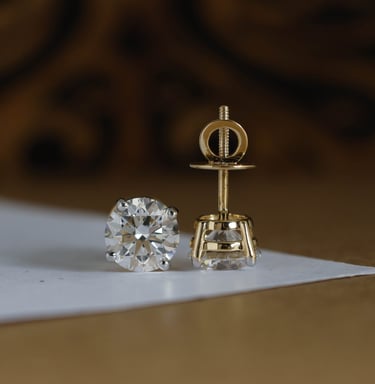 a pair of earrings with a Lab-Grown Diamonds