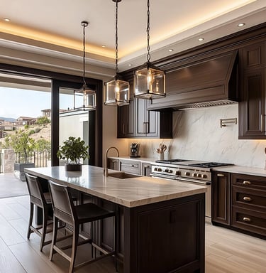 brown traditional kitchen cabinets designs