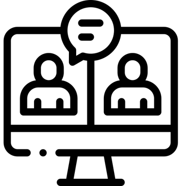 two people talking online