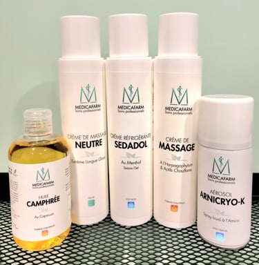 crèmes pour les soins de kinésithérapie