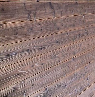 Rustic dark brown horizontal wood planks texture with natural grain and knots for background.