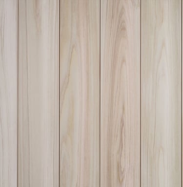 Seamless light hinoki wall paneling texture with vertical grain and natural tan tones.