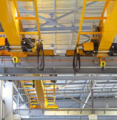 two overhead bridge cranes and hoist