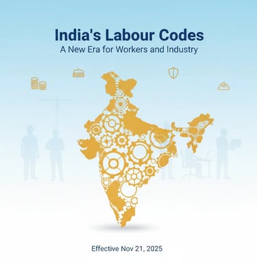 India's Four Labour Codes Effective from November 21, 2025  The Government of India has announced that the four Labour Codes 