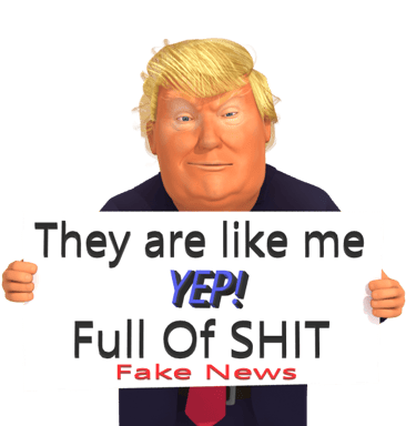 a cartoon trump stating things we know Fake News visual communication design By Lance Scott MadKiwi