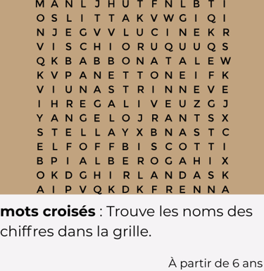 mots croisés des chiffres
