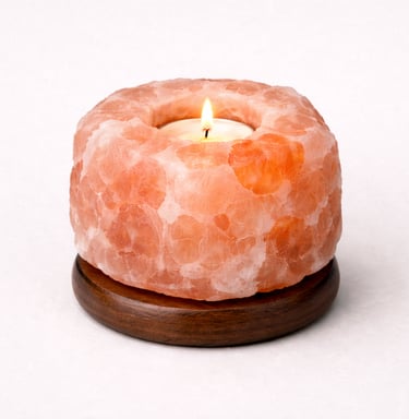 Natural Himalayan salt candle holder single hole crystal glow décor