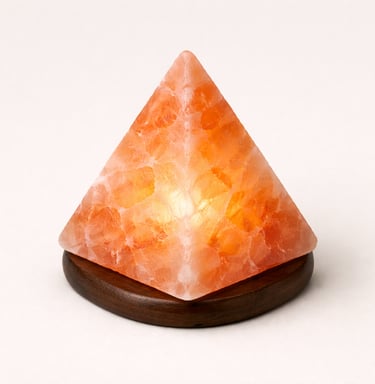 Pyramid shape Himalayan salt lamp geometric crystal lighting décor