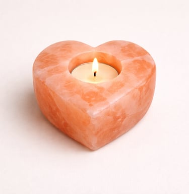 Heart shaped Himalayan salt candle holder decorative crystal light